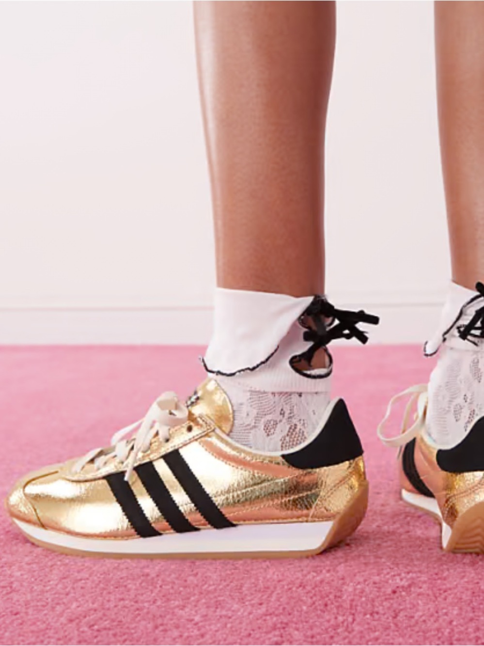 Adidas Country Gold Foil Metallic and Black